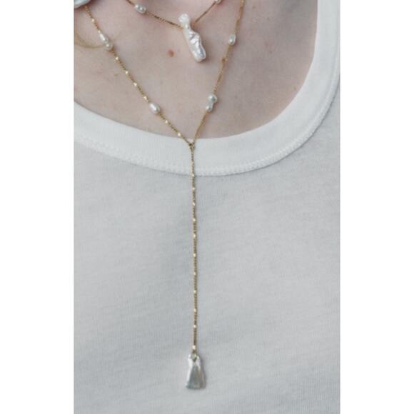 Nwt- zara- multi strand necklace with freshwater pearl - Picture 1 of 3